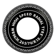 Kolut s uzorkom auto gume, 90 cm