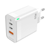 JELLICO Kućni punjač C79, 1 x USB-A i 2 x Type-C, Lightning na Type-C kabel, QC, PD, 65 W, bijela