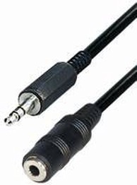 TRANSMEDIA Stereo produžni kabel A 54-3, 3.5 mm M / 3.5 mm F, 3 m, crni