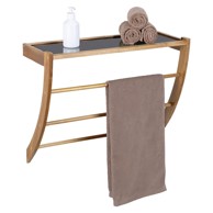WENKO Drveni zidni držač za ručnike u tamnoj prirodnoj boji Fondi