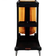 VEVOR Kolica za čišćenje s 3 police 120x51x98 cm, crna