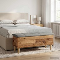 Klupa za odlaganje s jastučićem 102 x 42 x 46 cm, staro drvo