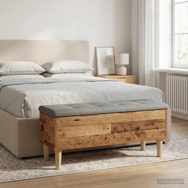 Klupa za odlaganje s jastučićem 102 x 42 x 46 cm, staro drvo