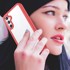 Futrola Hybrid za Samsung Galaxy A14 4G/5G Fusion, prozirna/crvena