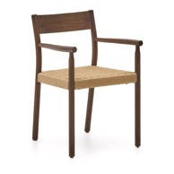 KAVE HOME Smeđa/u prirodnoj boji blagovaonska stolica od punog hrasta Yalia 
