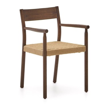 KAVE HOME Smeđa/u prirodnoj boji blagovaonska stolica od punog hrasta Yalia