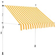Tenda na ručno uvlačenje 150 cm, narančasto-bijela