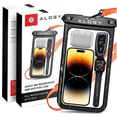 Vodootporna futrola za mobitel IPX8, univerzalna, crna