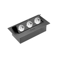 GTV Prenosiva utičnica ugradna vodoravna 3xšuko 