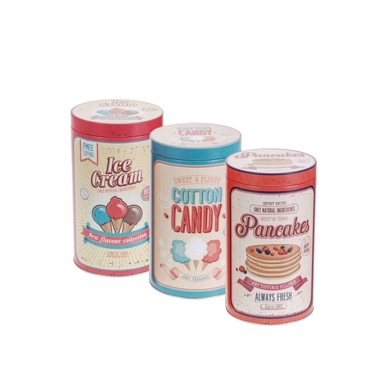 Okrugla metalna kutija za pohranu VINTAGE