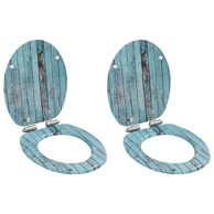 MDF Toaletna daska s mekim zatvaranjem 2 kom s uzorkom drva