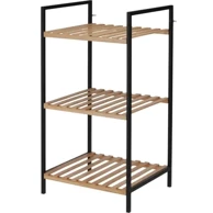 Excellent Houseware Kupaonski regal s 3 bambusove police 38x32,5x70 cm