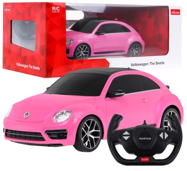 Auto na daljinsko upravljanje VW BEETLE 1:14 RASTAR, roza