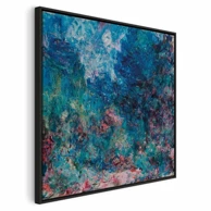 Slika Claude Monet – La maison de l'artiste vue du jardin aux roses, 80x80 cm, u crnom drvenom okviru