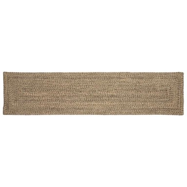 Tepih isprepleteni, dimenzije 60 × 250 cm, juta, prirodna i crna