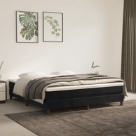 Madrac s džepičastim oprugama crni 160x220x20 cm baršunasti