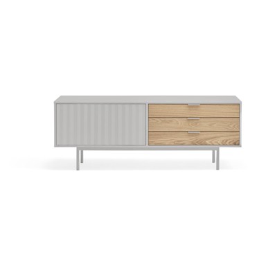 TEULAT Siva/u prirodnoj boji TV komoda u dekoru hrasta 140x52 cm Sierra