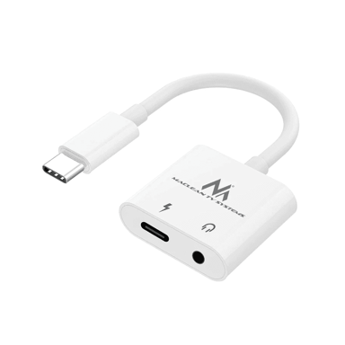 MACLEAN Adapter USB-C na USB-C + 3.5 mm audio MCTV-848, PD 30 W, crna
