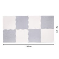 Podloga puzzle bijelo sive 2.5cm 235 x 121 cm