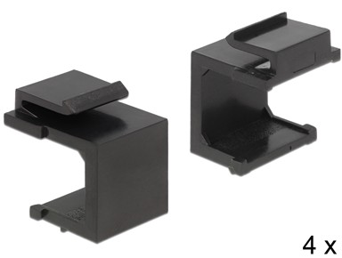 DELOCK Keystone poklopac, crni, 4 kom