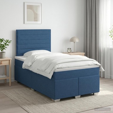 Boxspring krevet s madracem 120 x 200 cm, tkanina, plavi