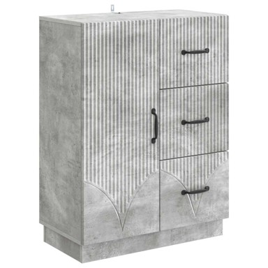 Krevet, 66 x 34,5 x 87 cm, konstruirano drvo, betonsko siva