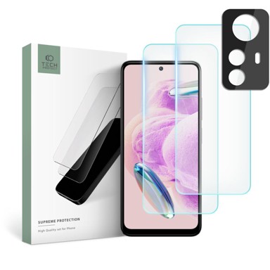 TECH PROTECT Zaštitno staklo za ekran 2kom + zaštita za kameru za Xiaomi Redmi Note 12S, Supreme