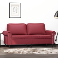 Dvosjed od tkanine crvena boja vina 140 cm umjetne kože