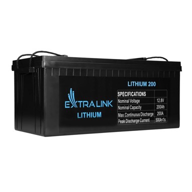 EXTRALINK Akumulator LiFePO4, 200AH, 12.8V, BMS