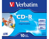 VERBATIM CD-R 700MB 52x AZO+ Wide Inkjet Printable