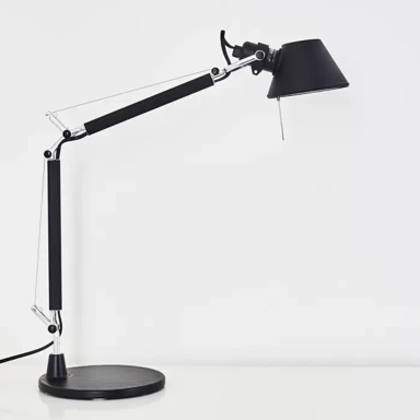 Stolna svjetiljka Tolomeo Micro, crna, E14, s postoljem