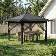 Gazebo s 4 bočne strane 3,3 x 3,3 m, svjetlosivi i antracitni