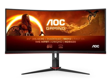 AOC Monitor CU34G2XP/BK, LED, 86.4 cm (34), VA, WQHD, zakrivljeni
