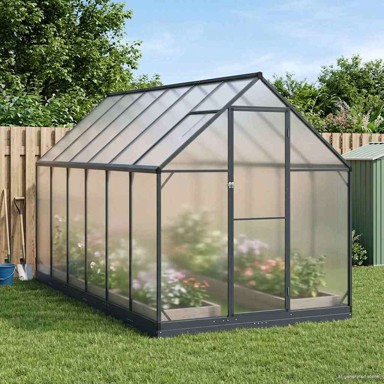 Vrtni staklenik 183,5 x 363,5 x 207 cm, antracit