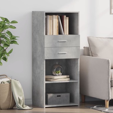 Visoka komoda boja betona 50 x 42,5 x 124 cm konstruirano drvo