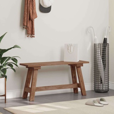 Klupa 93 x 26 x 45 cm, drvo od mahagonija, prirodna