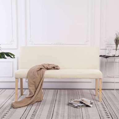 Klupa, 139 5 cm, poliester, krem