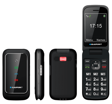 BLAUPUNKT Preklopni telefon BS 08 Senior, crni