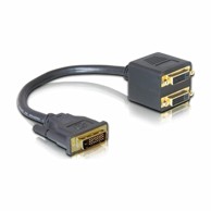 DELOCK Adapter DVI 24+1M na 2x DVI 24+1Ž