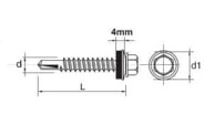 IMPAX Samorezni vijak s EPDM podloškom 4,8x19 mm RAL9007