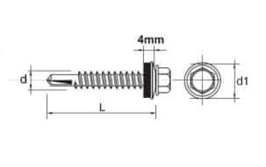 IMPAX Samorezni vijak s EPDM podloškom 4,8x19 mm RAL9007
