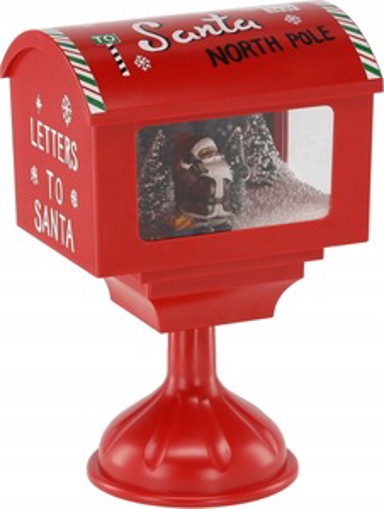 Poštanski sandučić za pisma Djedu Božićnjaku, 27 x 20 x 41 cm,svijetla i glazba