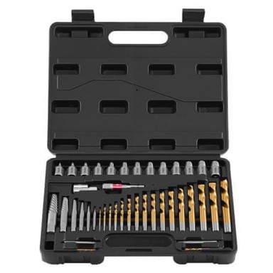VEVOR Set za izvlačenje vijaka, 41 komad, 297x231x60 mm, crni