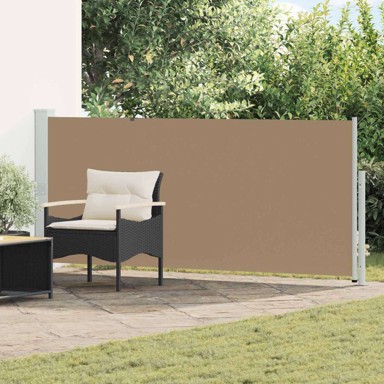 Retraktabilna bočna tenda, 140 x 500 cm, poliester, sivosmeđa