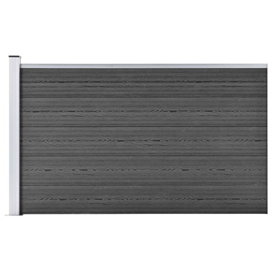 Panel za ogradu WPC, 175 x 105 cm, crna, 1 odjeljak