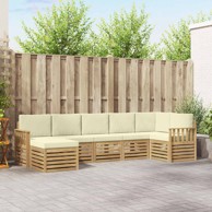 Set vanjskih sofa, 7 kom, bijela i krem