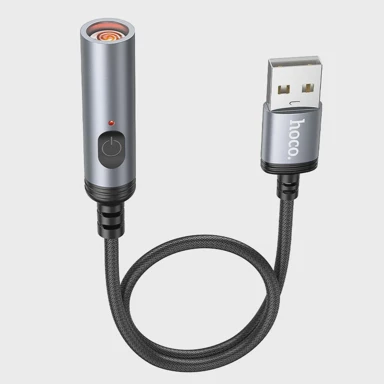 HOCO Adapter za upaljač, USB A, 30 cm, crni