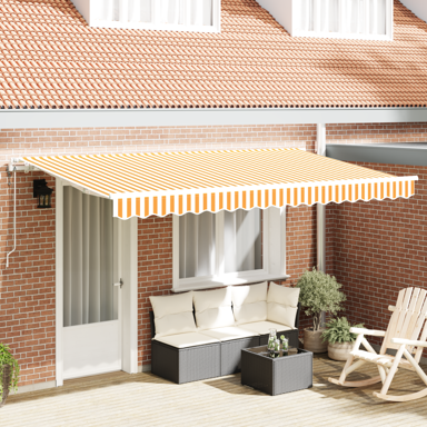 Skrovita tenda 400x200 cm, žuta, bijela