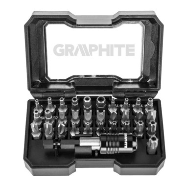 GRAPHITE Set servisnih bitova, 32 komada, S2 čelik