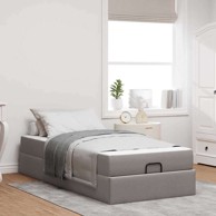 Okvir za krevet s madracem, sivo-smeđi, 80 x 200 cm